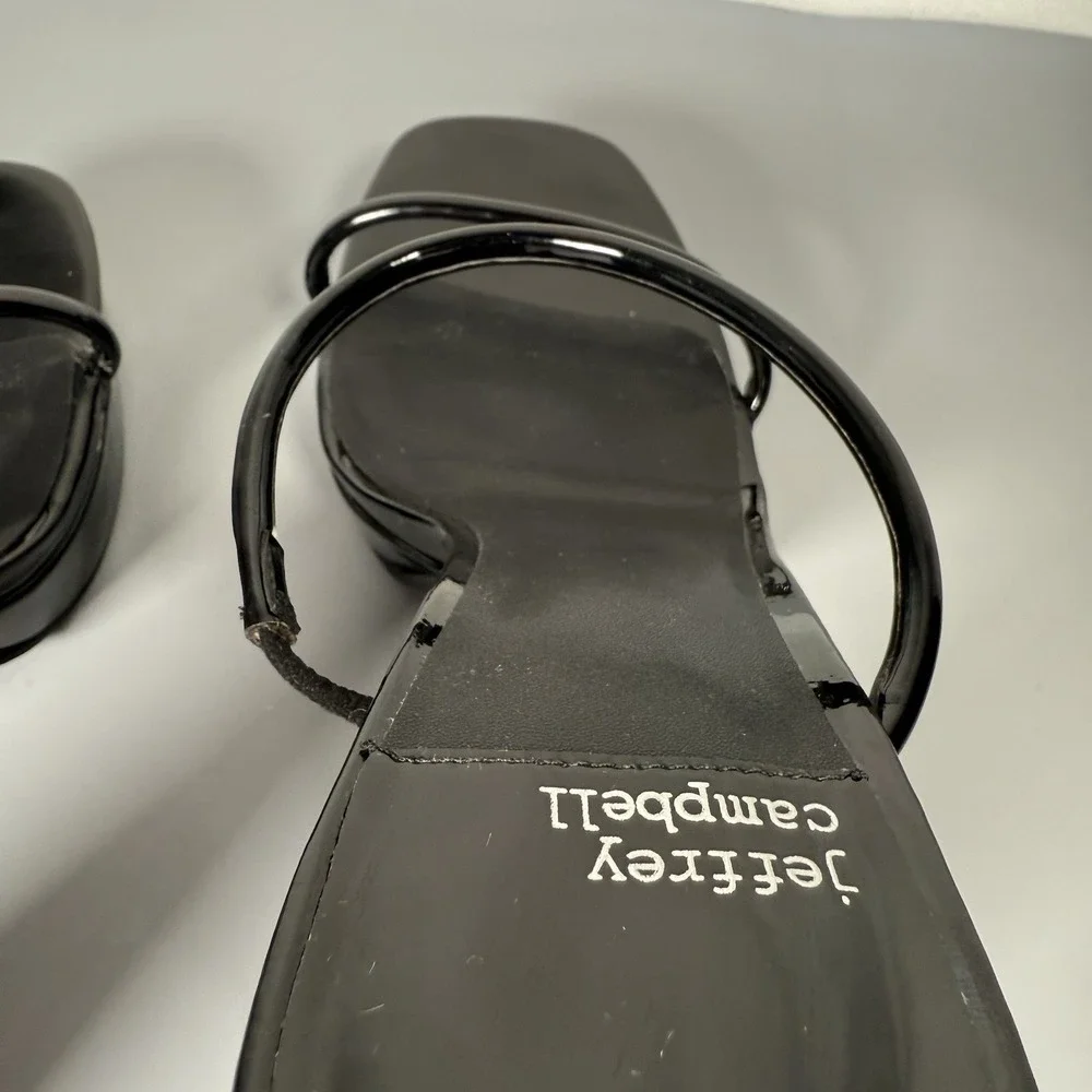 Jeffrey Campbell Hustler Platform‎ Heel Black Patent Leather 7.5
